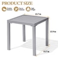 thumbnail image 3 of Crestlive Products Outdoor Side Table Set of 2,Small Square Metal End Table Weather Resistant Pool Side Tables for Patio Balcony（Light Gray), 3 of 7