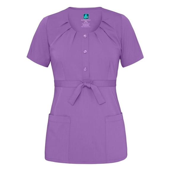 Adar Indulgenc Jr. Fit Scoop Neck Pleated Top - 4200 - Lavender - S