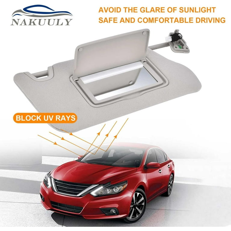 Right Passenger Side Sun Visor Gray with Light Without Sunroof Compatible with Nissan Altima 2013 2014 2015 2016 2017 2018 Replaces 96400 3TA2A Walmart