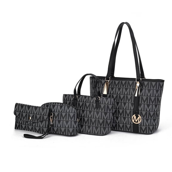 MKF Collection Marimar Women's Tote Bag with Pouch and Wristlet, Signature 4 Piece Set by Mia K