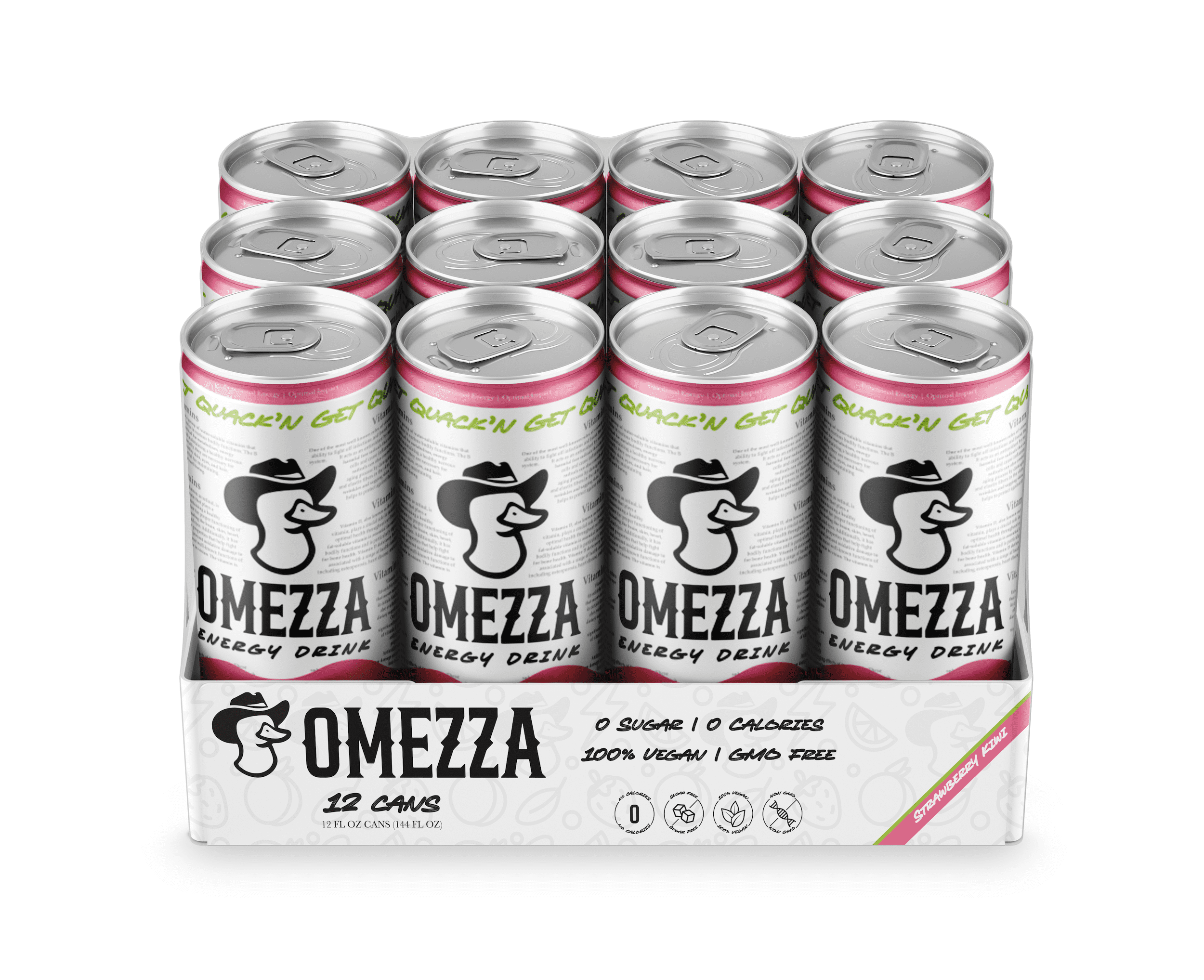 Omezza Energy Drink Strawberry Kiwi 12ct
