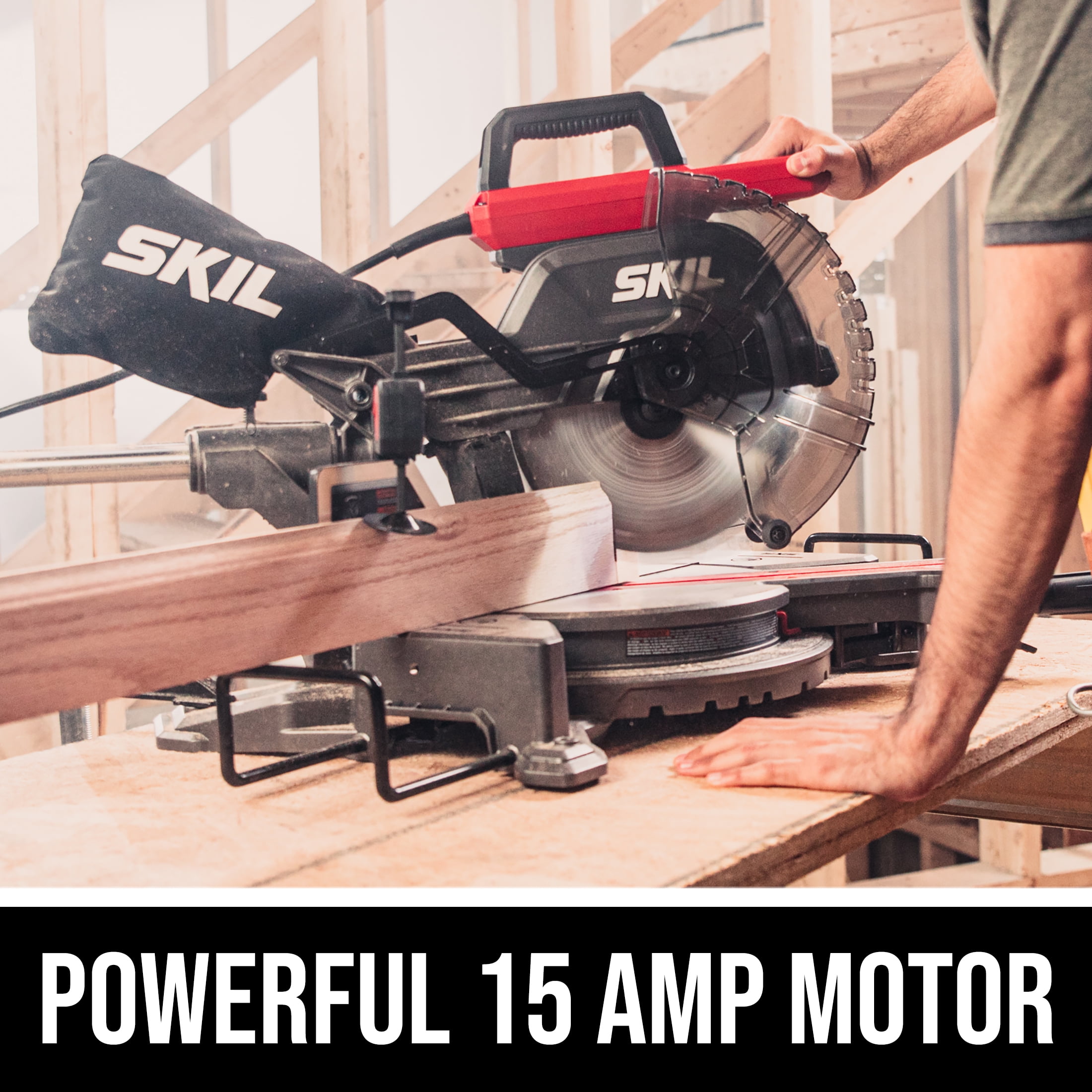 Skil 15 Amps Miter Saw 10-Inch Dual Bevel Sliding with Motor and LED Shadow Line