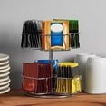 thumbnail image 3 of Soumake Teabag Storage Rack 2 Tiers Rotary Hollow Iron Stable Structure with 6 Compartments Countertop Tea Bag Spinning Carousel Home Office Kitchen Coffee Bag Organizer, 3 of 8