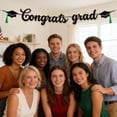 thumbnail image 5 of Congratulations Graduation Decorations Class of 2026, Pre-strung Black Glitter Congrats Grad Banner, Grad Party Senior College High School Classroom Table Decor Hanging Garland Sign Favors Supplies, 5 of 5
