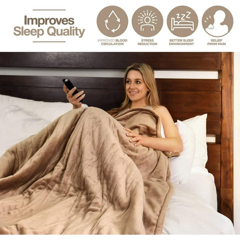  Heated Throw Blanket with 4 Heating Levels & 3H Auto