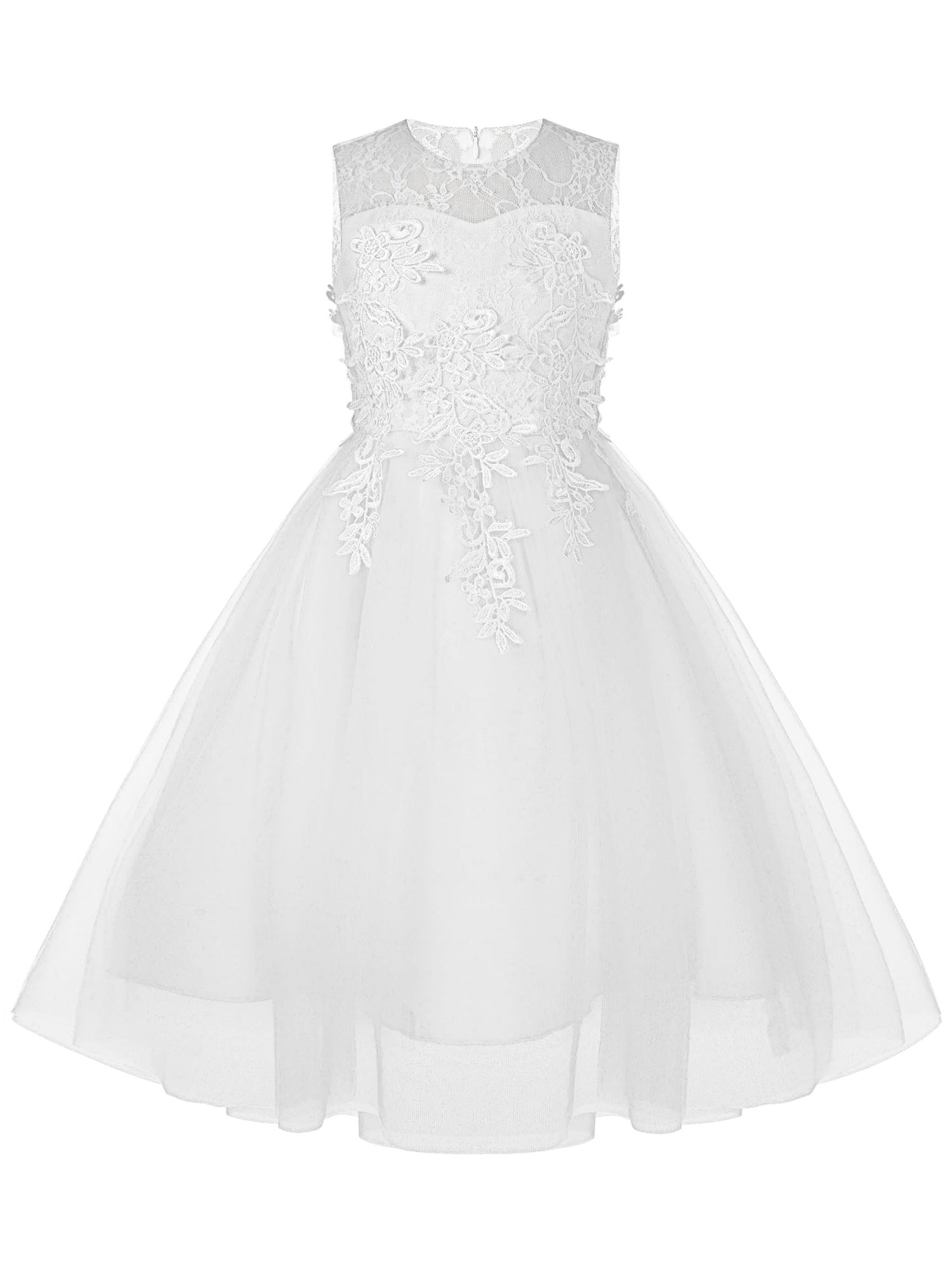 iEFiEL Kids Girls Princess Dress Floral Lace Sleeveless Dresses for