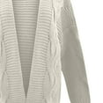 thumbnail image 5 of UPPADA Open Front Cardigan for Women Plus Size Chunky Cable Knit Sweater Casual Oversized Outerwear Solid Trendy Fall Outfit Beige,L, 5 of 5