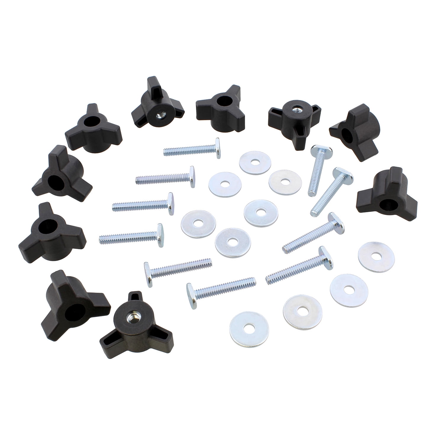 DCT 3 Star Knobs Kit 10pk 1/4in20 Threaded Knob Set with Jig Knobs and