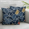 thumbnail image 3 of Awypu  Modern Art Geometry Pattern Pillow Covers White and Dark Blue Hexagon Throw Pillow Covers Aesthetic Home Decor Pillowcase for Living Room Outdoor Car, 3 of 5