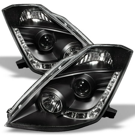2009 Nissan 350z Replacement - Fits 06-09 350Z Z33 Fairlady DRL LED Black Projector Headlights *Fits HID-D2R*