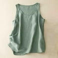 thumbnail image 2 of AherBiu Cotton Linen Tank Tops for Women Sleeveless Round Neck Summer Lightweight Cami Tees Shirts, 2 of 7