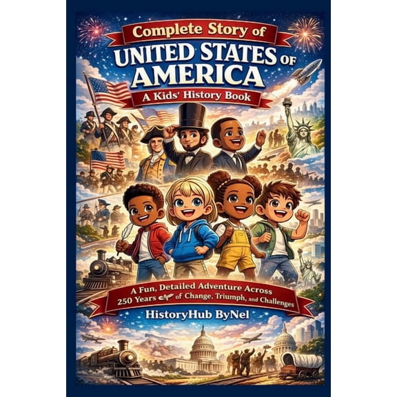 History Books for Children Complete Story of UNITED STATES OF AMERICA: A Kids' History Book: A Fun, Detailed Adventure Across 250 Years of Change, , (Paperback)