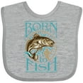 thumbnail image 3 of Inktastic Born to Fish Boys or Girls Baby Bib, 3 of 4