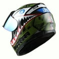 thumbnail image 5 of WOW Motorcycle Full Face Helmet Street Bike BMX MX Youth Kids HKY-B15 Shark Army Green, 5 of 5