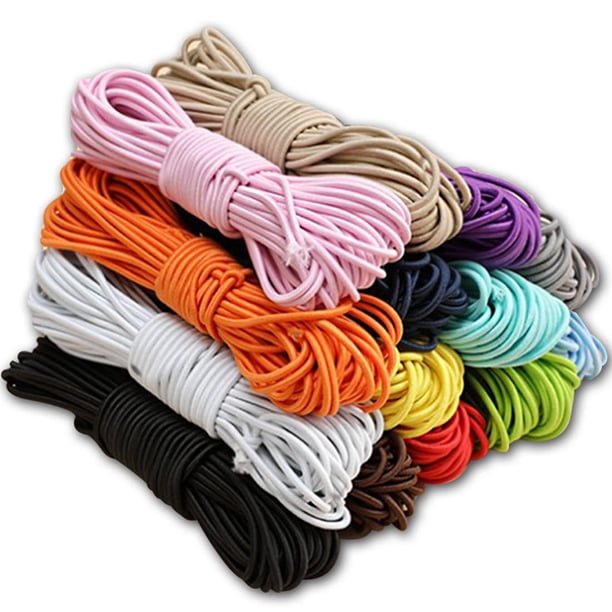 Perkhomy Cuerda elástica elástica de poliéster de grado marino resistente para correa de kayak, lona para atar, toldo, canotaje, tienda de campaña, manualidades, patio (dorado-3/8 x 10 pies)