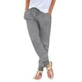 thumbnail image 2 of Gray Womens Pants Womens Elastic Waist Pants Casual Trousers with Pockets Sweatpants Womens Fashion, 2 of 6