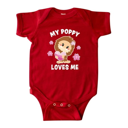 

Inktastic My Poppy Loves Me with Bigfoot Gift Baby Girl Bodysuit