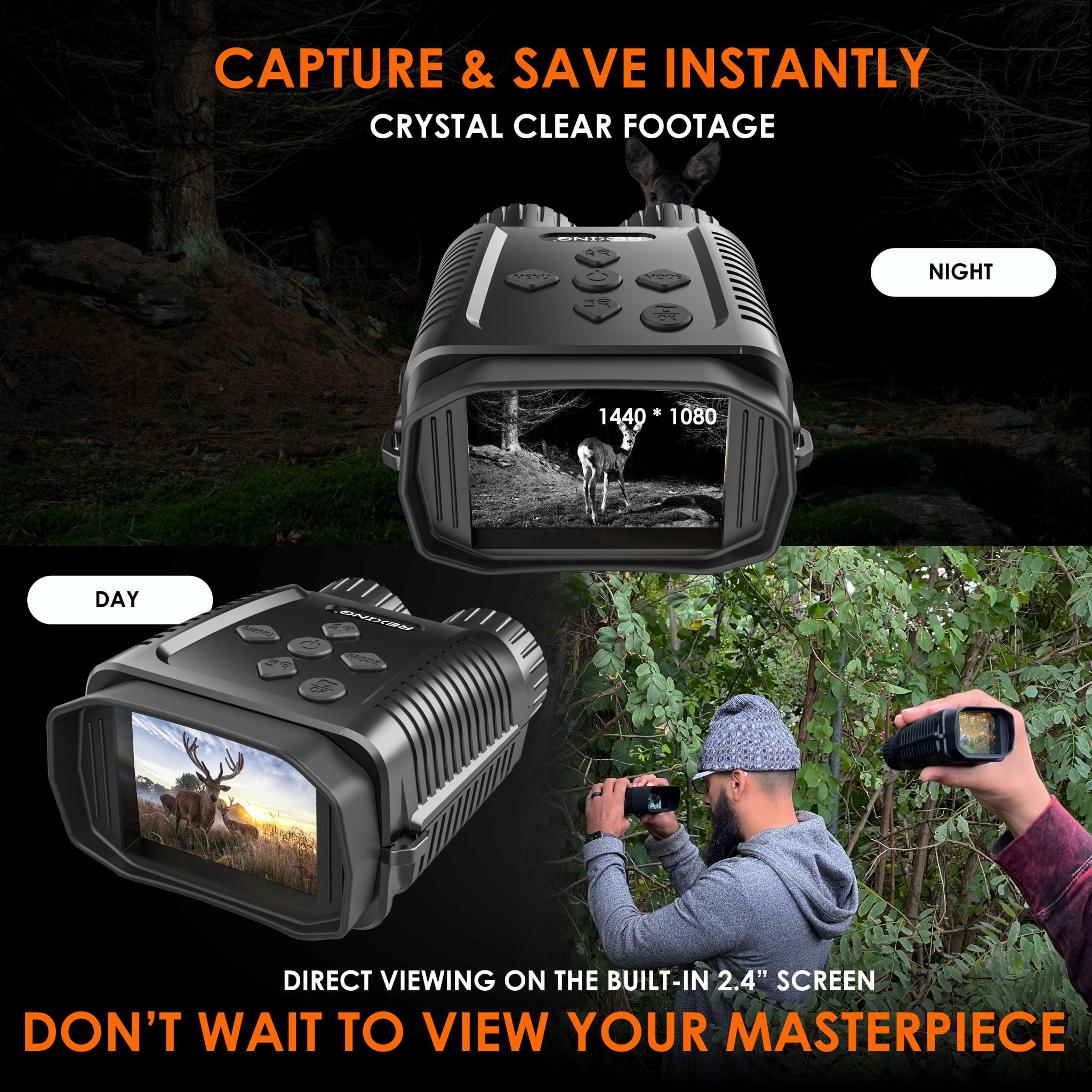Rexing B1 Mini 1080p Night Vision Mini Digital Binoculars