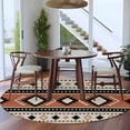 thumbnail image 4 of Khaki Boho Round Area Rug 5ft, Vintage Ethnic Tribe Retro Abstract Art Washable Non-Slip Circle Rugs for Bedroom Living Room Kitchen, Soft Low Pile Carpet for Dining Room Playroom Nursery, 4 of 9
