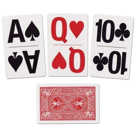- Bicycle Bridge Size Large Print Index Easy Viewing Playing Cards - 1 Red Deck #1026098