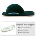 thumbnail image 5 of Litfun Women's Fuzzy Slippers Plush Cross Band Open Toe House Thick Sole Slippers, Green, Size 7-8, 5 of 7