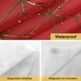 thumbnail image 5 of No Hook Shower Curtain with Snap in Liner, Abstract Red Gradient Geometric Waterproof Fabric Bathroom Curtain Mesh Top Window, Modern Stereo Aesthetics Shower Curtains 48x72in, 5 of 9