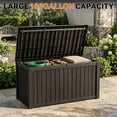 thumbnail image 4 of fazzn 150 Gallon Resin Deck Box Waterproof Outdoor Storage Box for Patio Furniture Pool Accessories Indoor Storage for Cushion Garden Tools (Black), 4 of 6