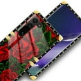 thumbnail image 4 of FKBRCL4U Compatible with Samsung Galaxy S23 Case, Vector Red Rose Green Leaf Luxury Golden Decoration for Girl Women Soft TPU Shockproof Protective Hard PC Back, 4 of 7