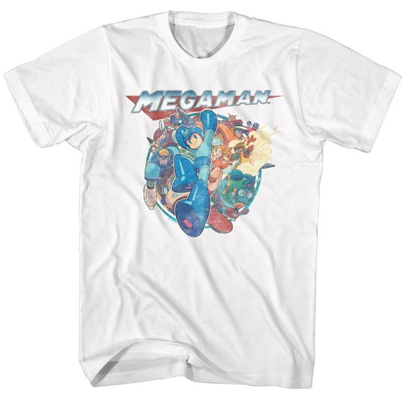 Mega Man Mega Friends White Adult T-Shirt