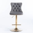thumbnail image 2 of Dining Chairs A&A Furniture,Golden Swivel Velvet Barstools Adjusatble Seat Height from 25-33 Inch, Modern Upholstered Bar Stools with Backs Comfortable Tufted for Home Pub and Kitchen Island（Gray,Set, 2 of 17