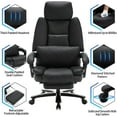 thumbnail image 6 of KCREAM 500Lbs Big and Tall Office Chair,High Back Reclining Office Chair with Footrest Heavy Duty Computer Executive Chair with Lumbar Support Wide Ergonomic Recliner Chairs for Adult,Black, 6 of 16