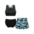 thumbnail image 2 of renvena Kids Girls Tankini Swimsuits Floral Lace 3 Piece Swimwear Cross Sport Beachwear 8-16 A Lily 10, 2 of 7