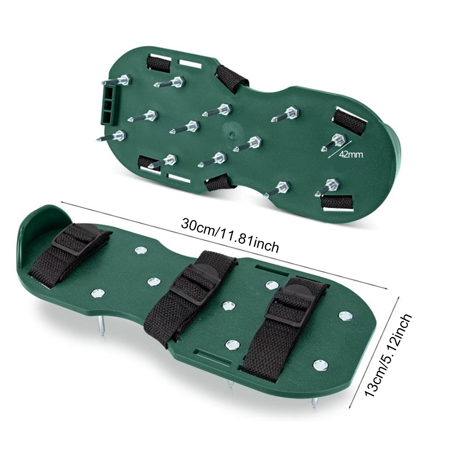 OIUR Lawn Aerator Shoes with Straps Adjustable Design Pre-Assembled Heavy Duty Spiked Sandals Aerator Lawn Tools