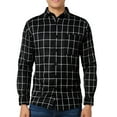 thumbnail image 2 of JTieacloth Long Sleeve Collar Shirt Men's Slim Fit Plaid Casual Shirt For Daily Wear In Spring Summer Autumn Black, 2 of 4