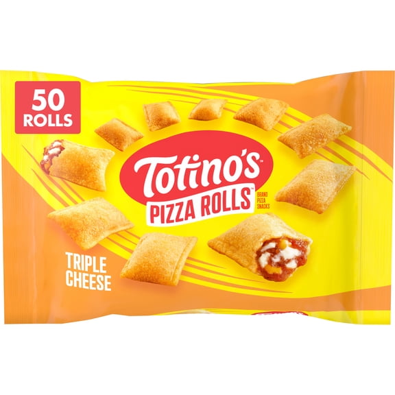 Totino's Pizza Rolls, Triple Cheese Flavored, Frozen Snacks, 50 Rolls, 24.8 oz