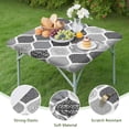 thumbnail image 4 of Black and White Geometric Quatrefoil Pattern Square Fitted Tablecloth with Elastic Edge,Square Table Cover,Washable Elastic Table Cover for Home Kitchen Party Decor 36"x36", 4 of 6