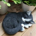 thumbnail image 3 of Estatua de gato durmiente en miniatura Zulema resina negro, 3 of 7