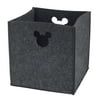 Mickey Mouse Infant Disney Baby Felt Fabric Storage Bin, Gray