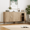 thumbnail image 3 of Semiocthome Kitchen Sideboard Buffet Cabinet with Adjustable Shelf, Line Groove Door, Natural Finish,Packs of 2, 3 of 7