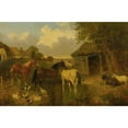 thumbnail image 2 of John Frederick Herring Jr. 24x17 Black Ornate Framed Double Matted Museum Art Print Titled: A Farmyard, 2 of 5