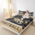 thumbnail image 4 of jejeloiu Rugby Sport City Full Size Sheets,Black Football Helmet Bed Sheets For Boys Teens 4pcs, 4 of 7
