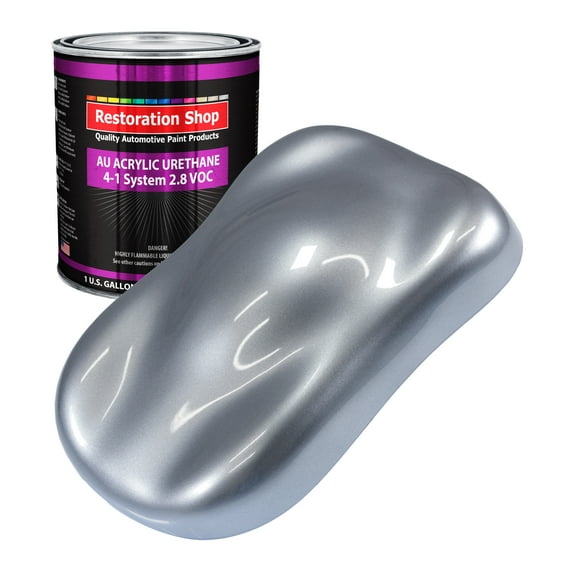 Restoration Shop Cool Gray Metallic Acrylic Urethane Auto Paint - Gallon Paint Color Only, Single Stage High Gloss