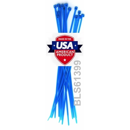 100 Usa Made Tough Ties 6" Inch 40Lb Nylon Tie Wraps Wire Cable Zip Ties Blue