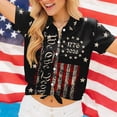 thumbnail image 2 of WERYOUNG 4th Of July Button Down Shirts For Women Patriotic Red White & Blue Print Blouses Casual Summer Short Sleeve Festival Shirt Versatile Top L, 2 of 8