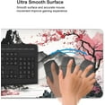 thumbnail image 5 of Japanese Cherry Blossom Gaming Mouse Pad Large Desk Mat XXL 35.4×15.7 in Watercolor Floral Mountain Black Red Extended Mousepad 40X90cm with Non-Slip Rubber Base Stitched Edge for Gamer Office Home, 5 of 6