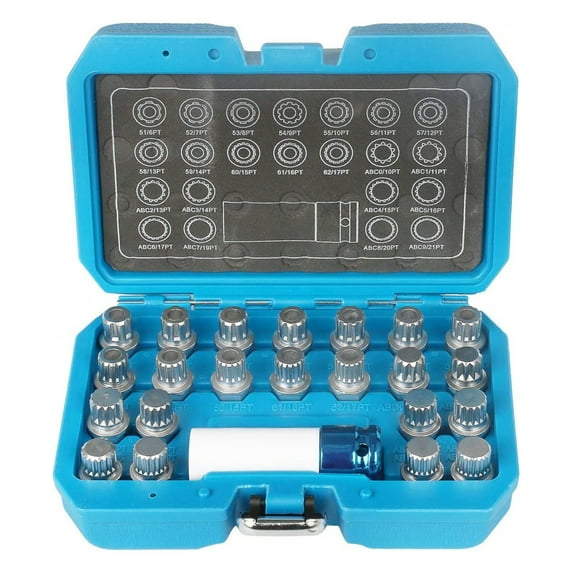 23pcs Wheel Lock Remover Kit: Vw Adapter Set