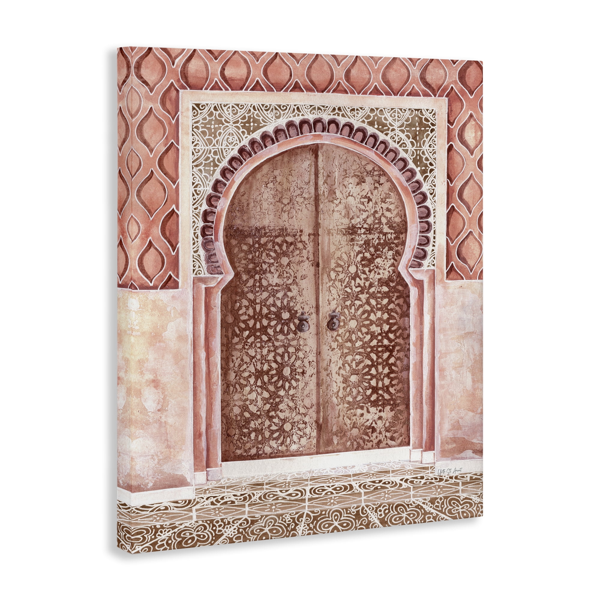 Stupell Industries Moroccan Entrance Architecture Buildings & Architecture Painting Wrapped Canvas Art Print Wall Art, 30 x 40