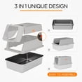thumbnail image 6 of Kerhouze Stainless Steel Litter Box with Lid Enclosed Large Cat Litter Box with Poop Scooper Gray, 6 of 8