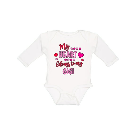 Inktastic My Heart Belongs to my Gigi Boys or Girls Long Sleeve Baby Bodysuit