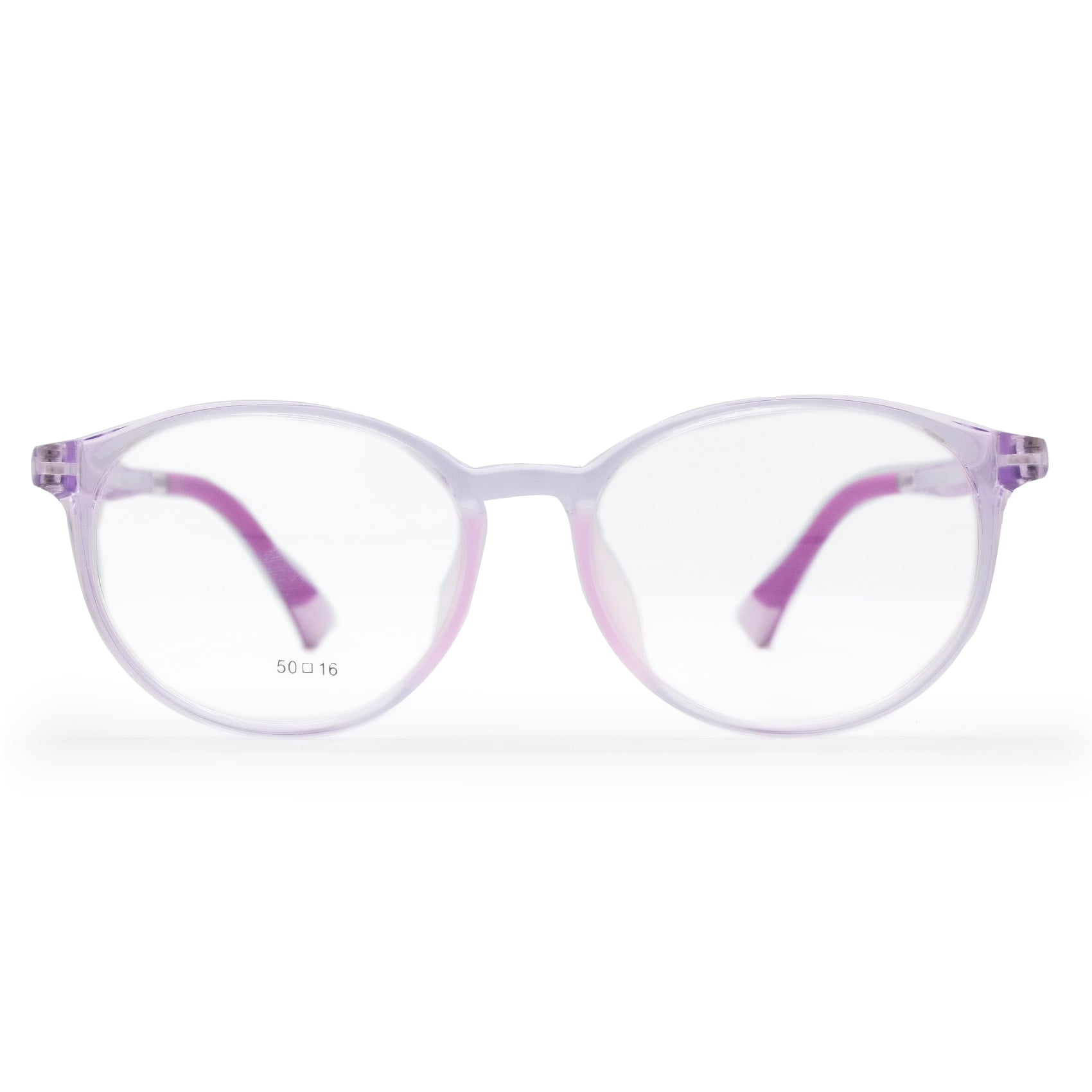 Teens Optical Glasses Plastic Oval Big Frame Spring Hinge Size 50